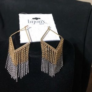 Gold and silver dangly earrings
